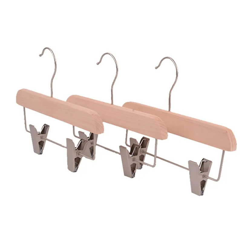 Description Picture 3 of item50Pcs/Lot Fast Shipping Adult and Child Hanger Wood Clothes Hangers for Pants Rack Wooden Hanger Pant Clip LX0872