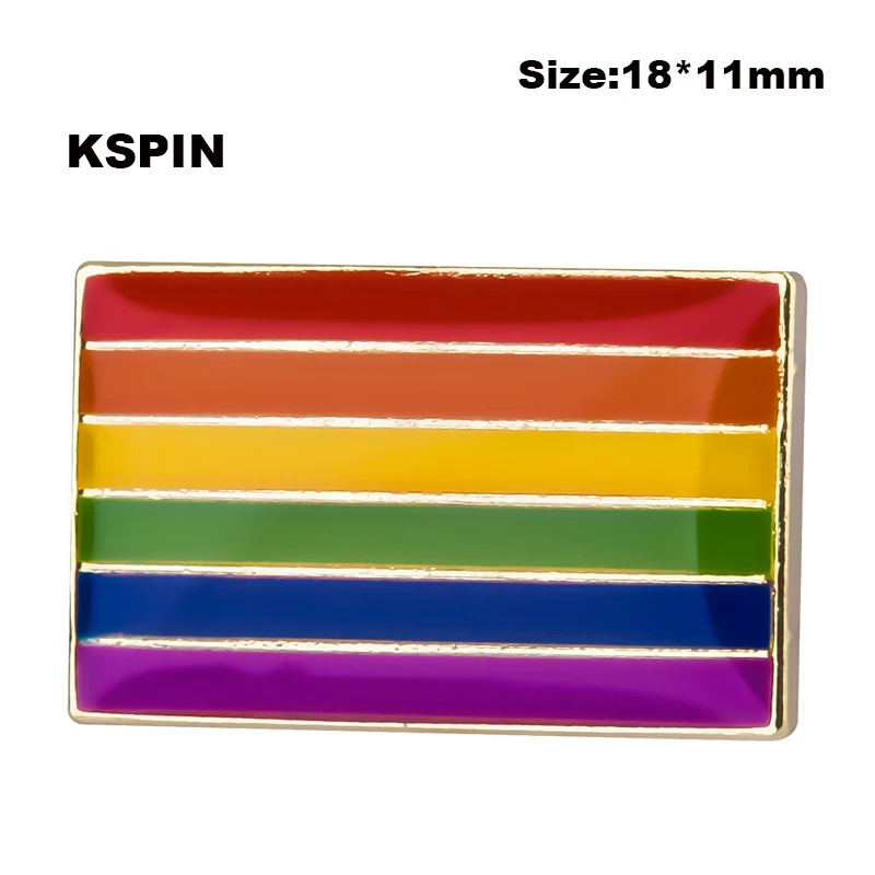

LGBT Rainbow Gay Pride Metal Flag Pin Badge Decorative Brooch Pins for Clothes XY0141