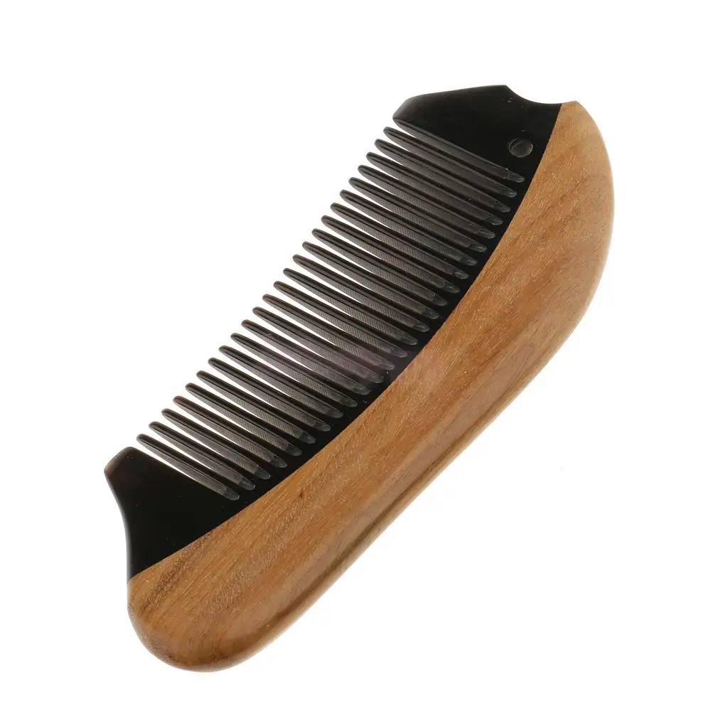Horn & Wood Comb For Hair Beard Handmade Natural Wooden Comb With