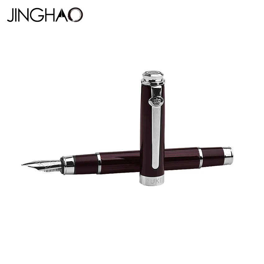 

Exquisite Silver Clip Fountain Pen DUKE Luxury 0.5mm Iraurita Nib Writing Ink Pens Gift Pen Stationery with an Original Box