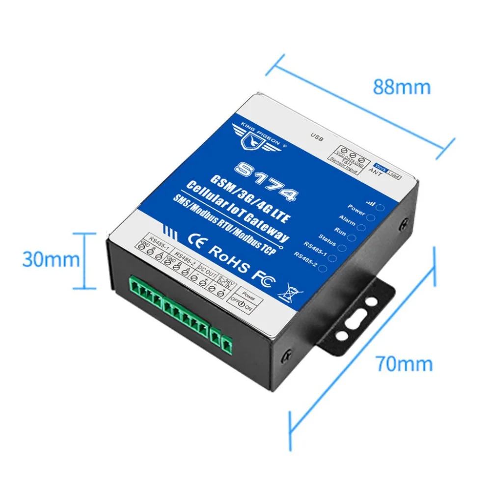 Modbus RTU to MQTT протокол конвертер облачная платформа приложение веб-сервер поддерживает Modbus RTU Master& Slave для контроля счетчика ПЛК