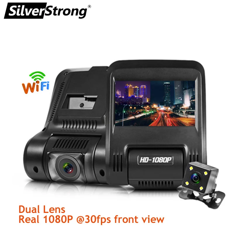 

SilverStrong Hi-Quality Car Camera Recorder WIFI DVR 1080P Novatek 96658 Dual Lens Camera Video for IOS Android Device Car DVD