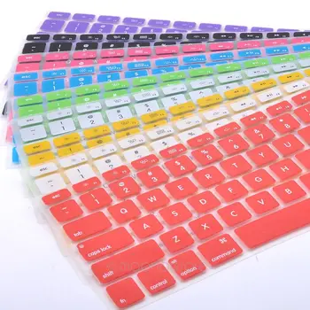 

Soft durable keyboard stickers 9 Colors Silicone Keyboard Cover Skin for Apple Macbook Pro MAC 13 15 Air 13 US model #828 New