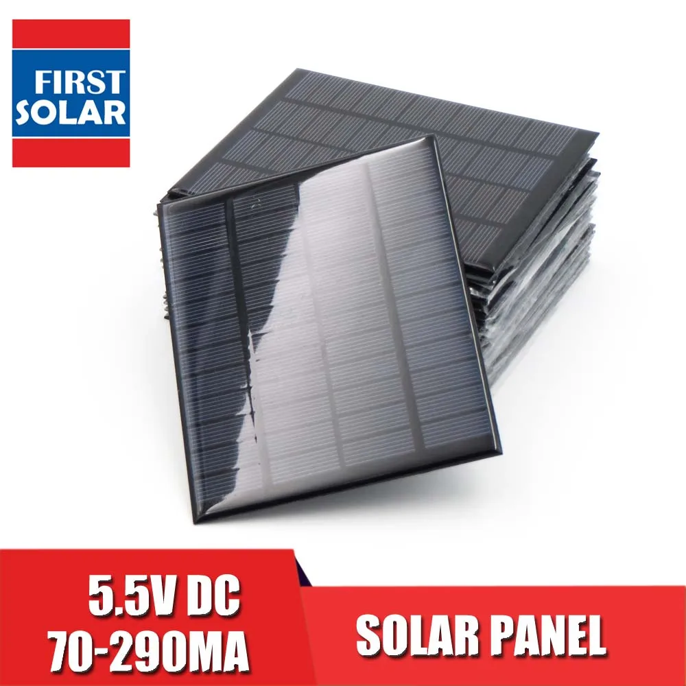 

Solar Panel 5.5V Mini Solar System DIY For Battery PV Cell Phone Chargers Portable 70mA 80mA 100mA 110mA 160mA 180mA 291mA