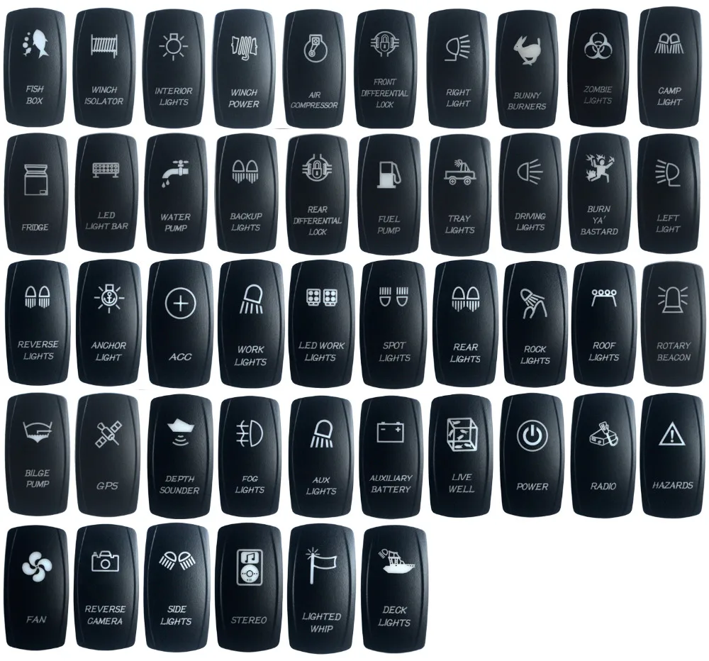 Custom DIY 12V 24V Marine Grade Boat Car RV Rocker Switch 3 Pin ON OFF