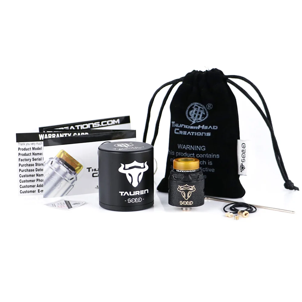  New Vape Atomizer THC Tauren Solo S RDA Single Coil Build Deck & 31-micro Air Holes vaporizer cigar