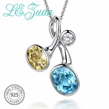 L& zuan 925 серебро натуральное 5.33ct ожерелье топаз и кулон для женщин белое золото цитрин ювелирные изделия аксессуары