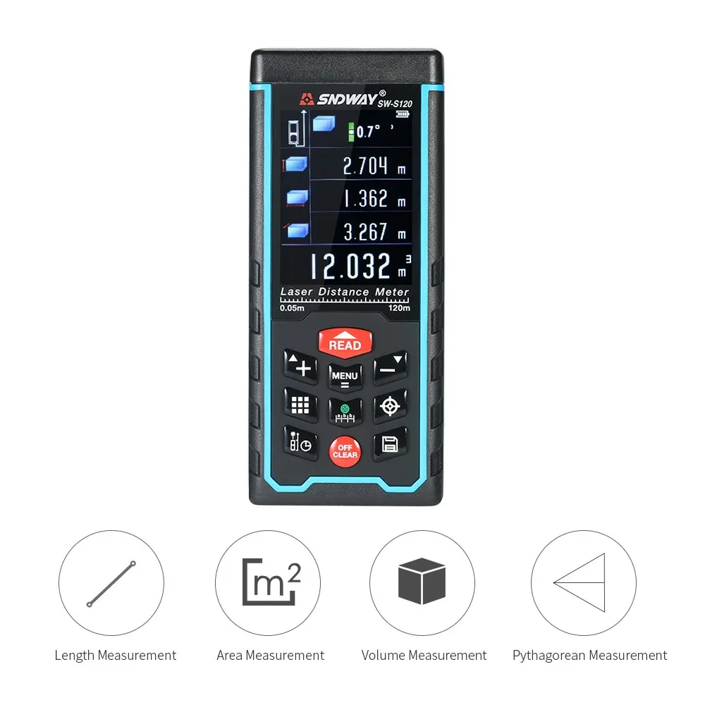 

120m USB laser rangefinder Mini construction tools Handheld Digital Laser Distance Meter Range Finder 100 Groups Data Storage