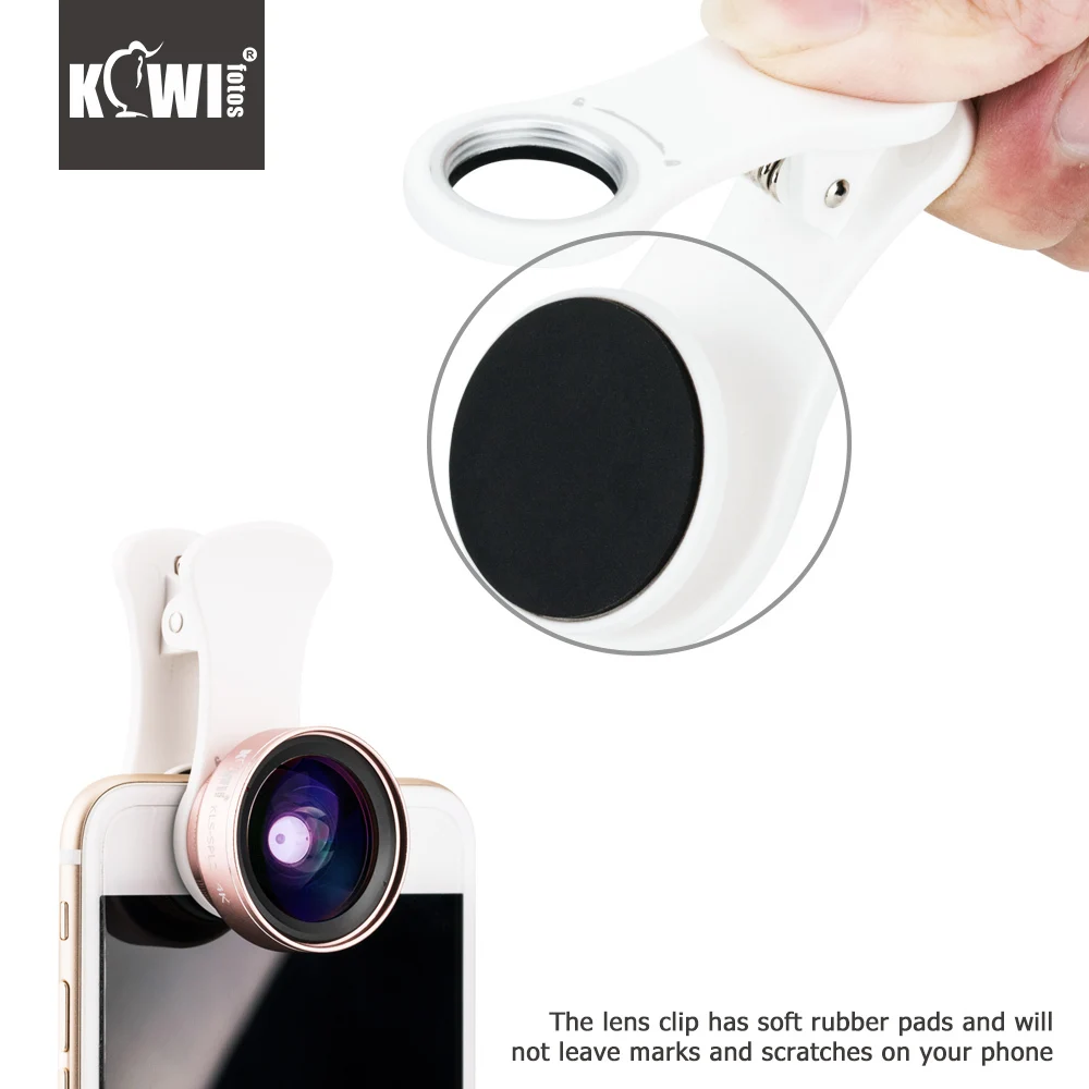 KIWI Smartphone Lens Wide Angle Macro Cell Phone Lenses 15x for Iphone 6/7/7plus/8/8x Samsung Sony Mobile Phone