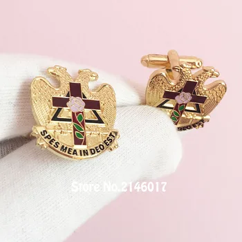 

100pairs Custom Cufflinks Masonic Scottish Rite Rose Croix Cross 32 Degree Freemason Cuff Link Freemasonry Masons Sleeve Button
