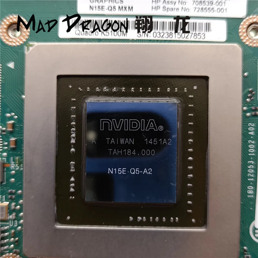 Новая Оригинальная видеокарта для Dell M6800 HP ZBOOK 17 G1 G2 N15E Q5 A2 GPU NVIDIA QUADRO K5100M 8 ГБ GDDR5 MXM III