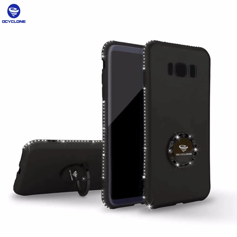 Чехол с кольцом для Samsung Galaxy S8 розовый мягкий чехол блестящий золотой