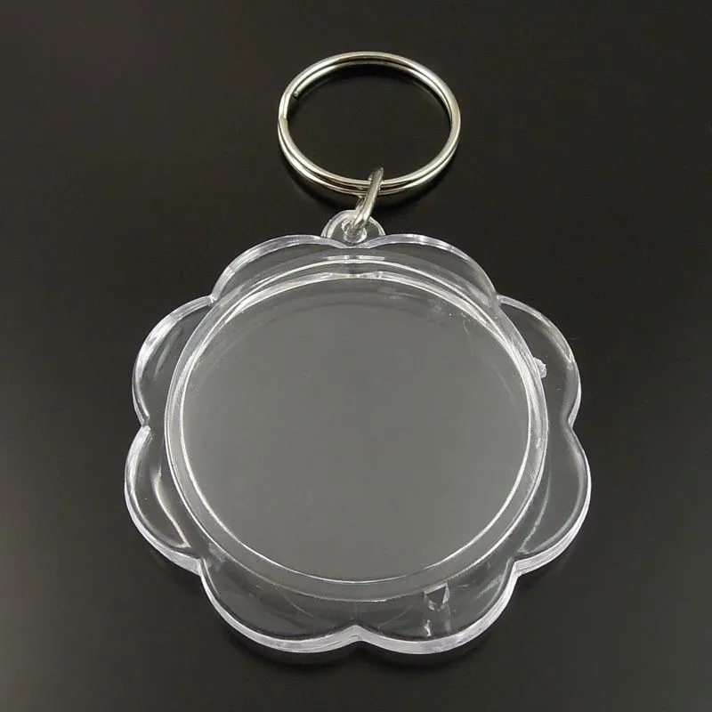 

8pc Clear Transparent Round Water Wave Shape Key Chain Latest Design Key Ring Gift Best Selling Key Holder Inner Size 44mm 35666