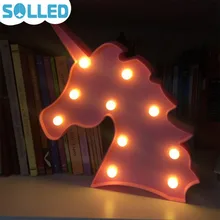 SOL светодиодный ночник с головой единорога, 1 шт., настенный светодиодный светильник в виде животного для детей, рождественские подарки на Хэллоуин