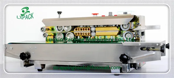 Horizontal Vertical Portable Stainless Steel Tilt Head Continuous Band Sealers Rapid Tabletop Free Standing Benchtop Band Sealer with Dry Ink Coding13