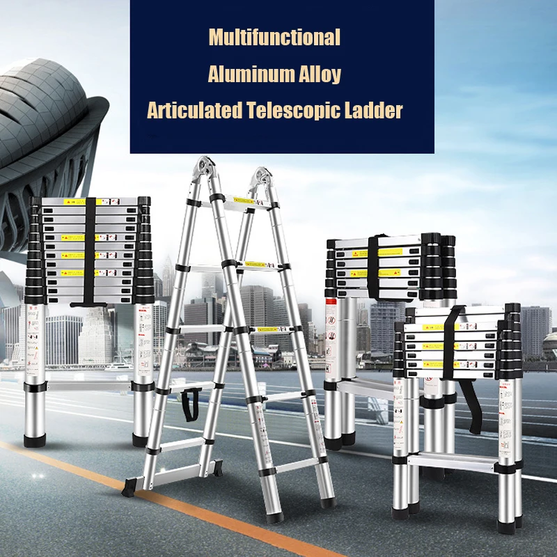 Multifunctional Telescopic Ladder Aluminum Alloy Articulated Extendable For Home Multipurpose Folding Step Ladder Portable 
