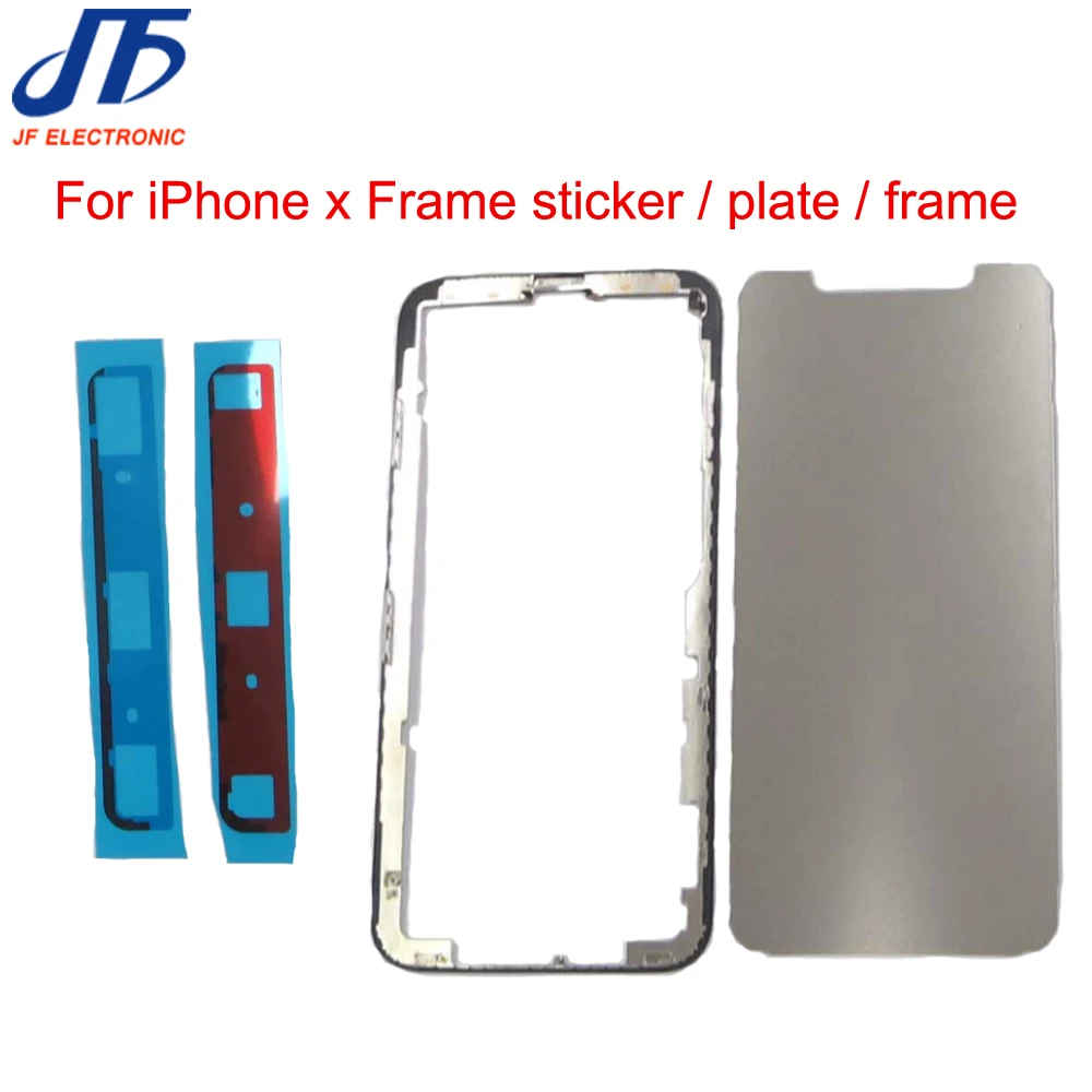 

5set/lot Screen Frame Bezel for iPhone X Middle Frame With Adhesive Sticker plate Replacement parts