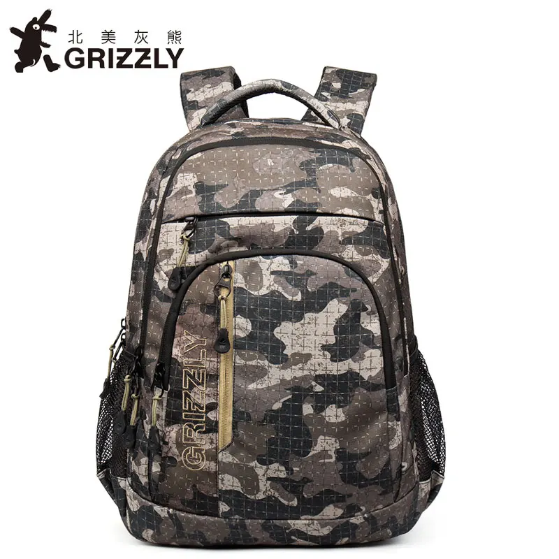 GRIZZLY, новинка, рюкзак для ноутбука, для мужчин, для подростков, для мальчиков, модная, большая емкость, Mochila, многофункциональные дорожные сумки, водонепроницаемая школьная сумка - Цвет: RU70721