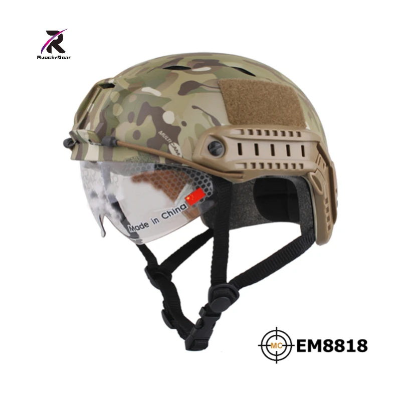 

2017 EM Capacetes Belt Fast Helmet With Protective Goggle Military Airsoft Best for Hunting with high Quality EM8818