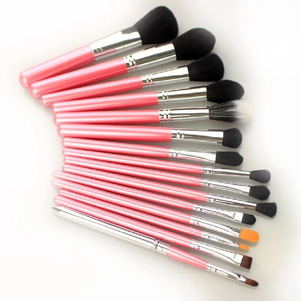 

15Pcs High Quality Beauty Cosmetic Brush Set Powder Foundation Blush Eyeshadow Lip Blending Makeup Brush Kit Tool Pink