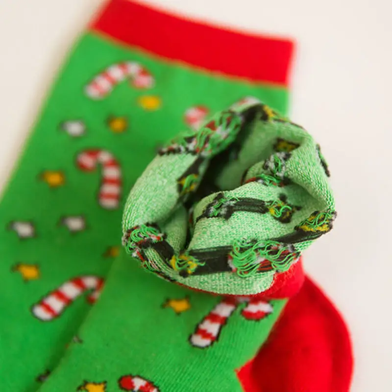 72019 New Christmas Socks Men Women Thicken Cotton Socks Autumn Winter Tube Socks Elk Snowman Print Socks Gifts 5Pcs
