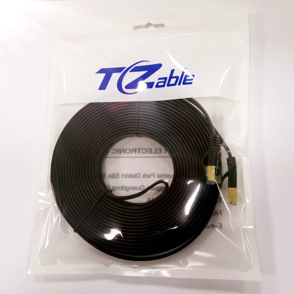 Cat.7 RJ45 Ethernet плоский кабель 10 гигабитный компьютерный сетевой Cat7 экранированный