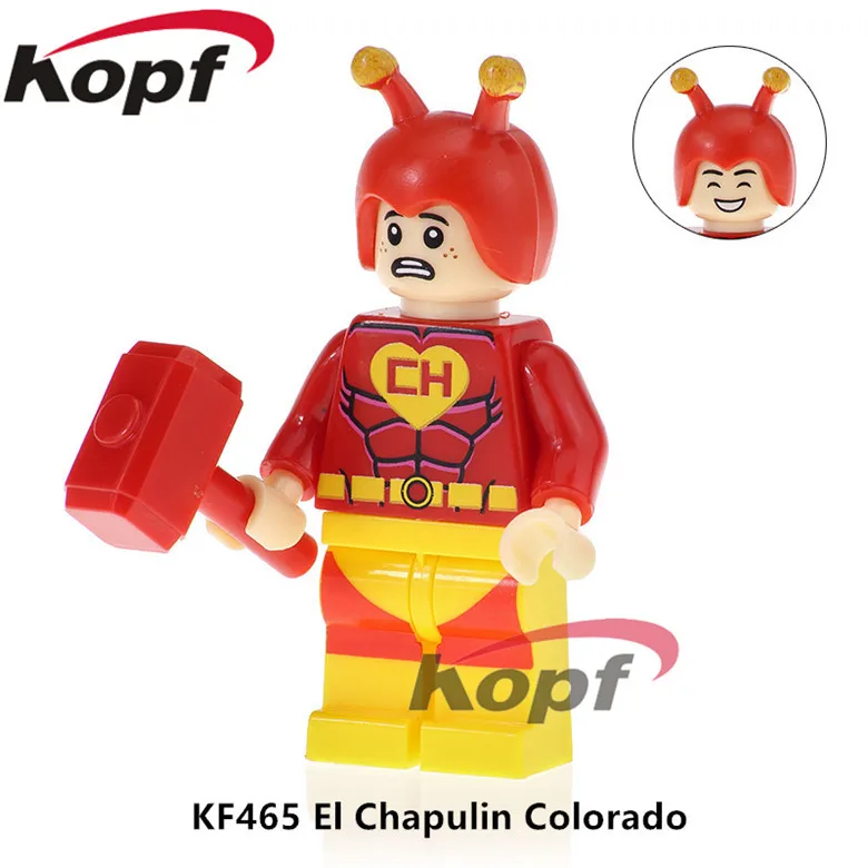

20Pcs Super Heroes El Chapulin Colorado Grunge Icon Mr.Bean Popeye Bricks Education Building Blocks Children Gift Toys KF465