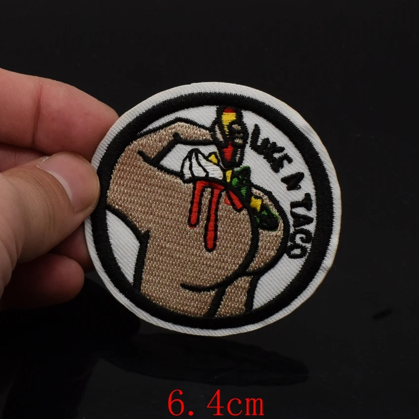 1Pcs LIKE A TACO DIY Iron On Patches Badges Cloth Jeans Cowboy Patch