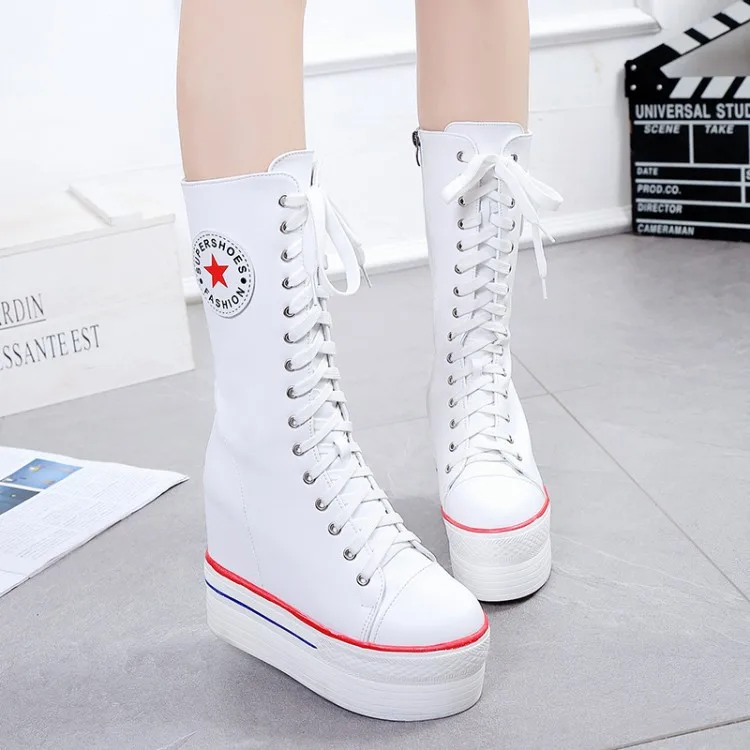 knee high canvas boots