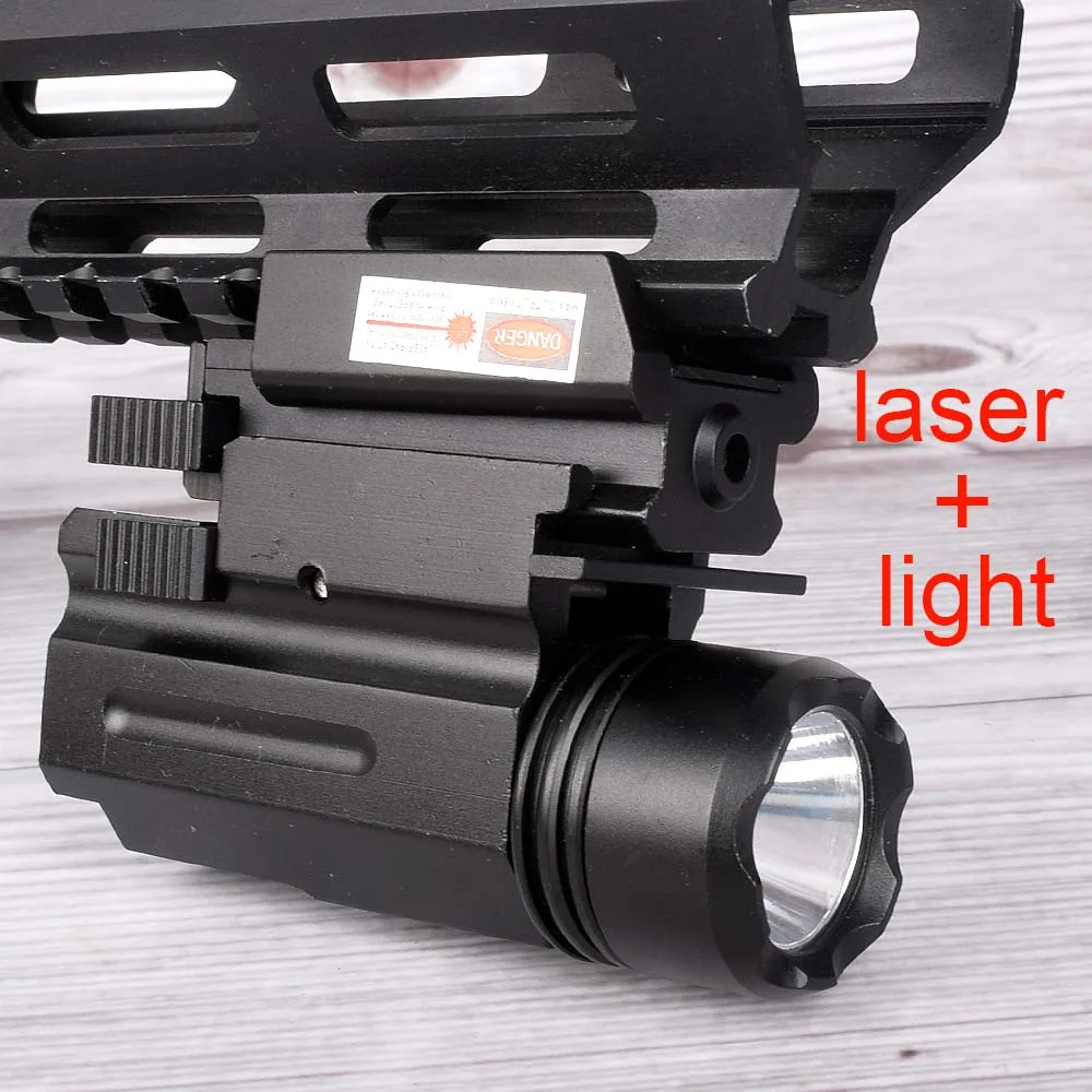 Красный точечный лазерный прицел тактический страйкбол пистолет фонарик комбинированный светодиодный тактический пистолет фонарь для 20 мм рельса Glock 17 19 18C 24 P226