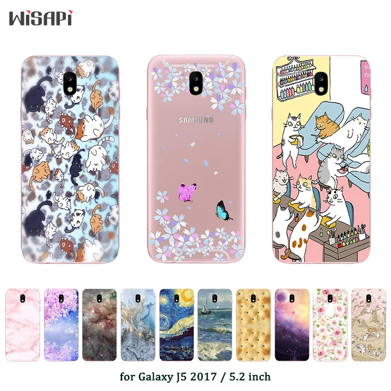 Чехол для Samsung Galaxy J5 2017 Мягкий Силиконовый Модный чехол телефона с принтом чехлы