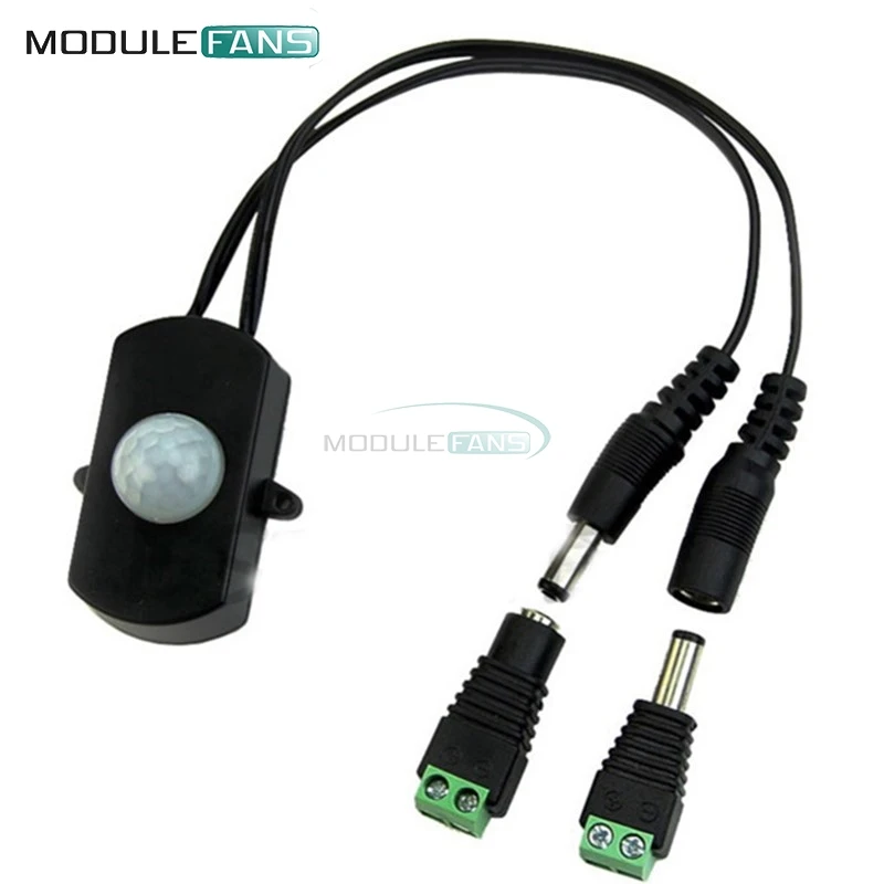 

LED Strip Automatic Mini DC PIR Body Infrared Motion Sensor Switch 5A With Male Female Power Jack Adapter Contor 5V-24V