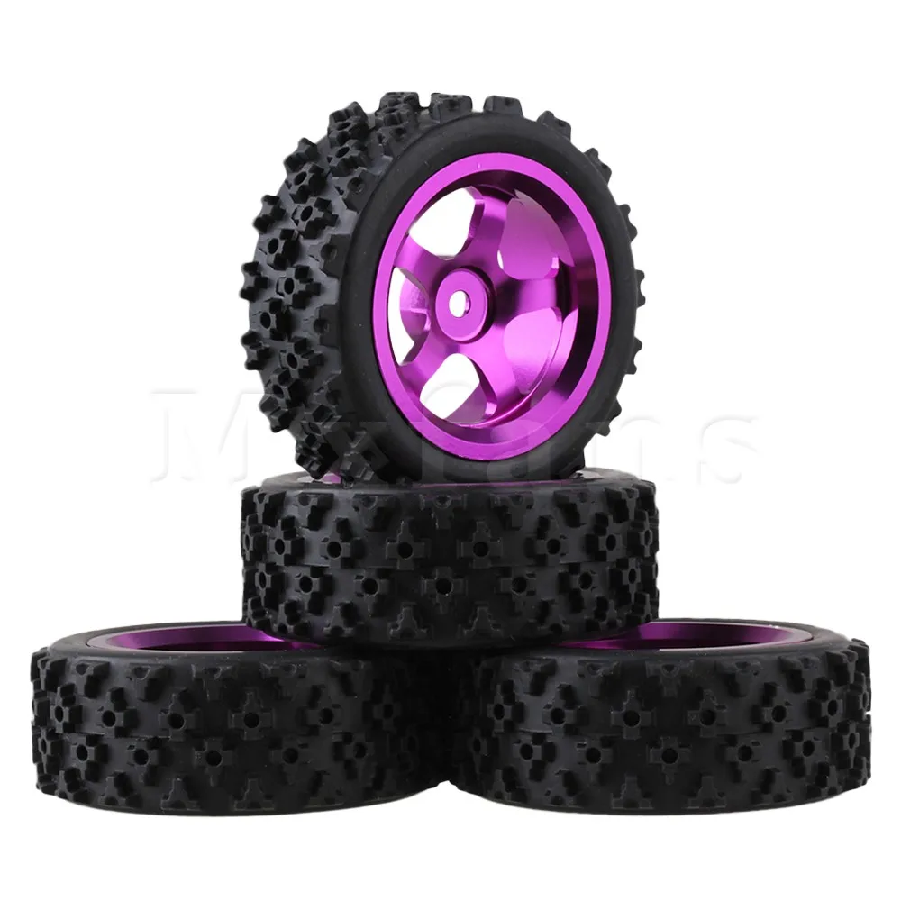 

Mxfans 4 x RC 1:10 On Road Car Alloy 5 Spoke Wheel Rim + Flower Pattern Rubber Tyre Mxfans