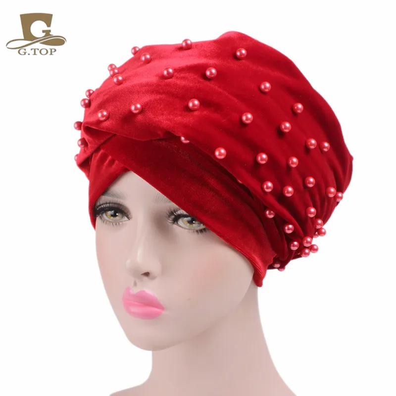 Headband Frisado Cravejado Em Pérolas de Luxo