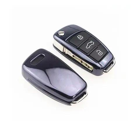 Автомобильный мягкий ТПУ авто ключ защитный чехол для Audi C6 A7 A8 R8 A1 A3 A4 A5 Q3 Q5 Q7 A6 C5 A4L A6L автомобильный держатель планшета в виде ракушки стайлинга автомобилей - Название цвета: Черный