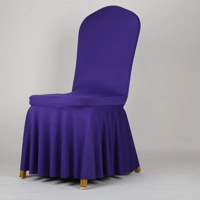 Эластичный Чехол для стула, цельнокроеные Чехлы для обеденных стульев, утолщенный чехол для банкетного стула - Цвет: dark purple
