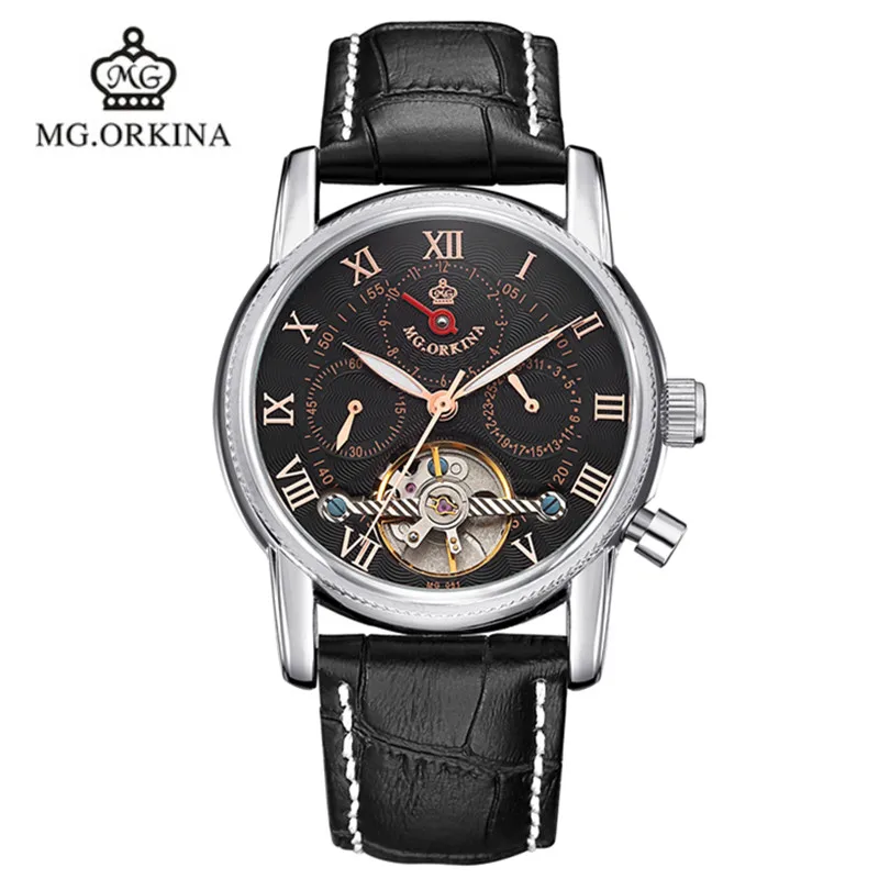 2016 Real Man Watch Blackcat Orkina For Automatic Mechanical Strap Watches Fashion Casual Analog Water Resistant