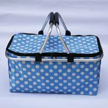 Тепловая экологически Двойная Ручка складная корзина для покупок, портативная ручная корзина