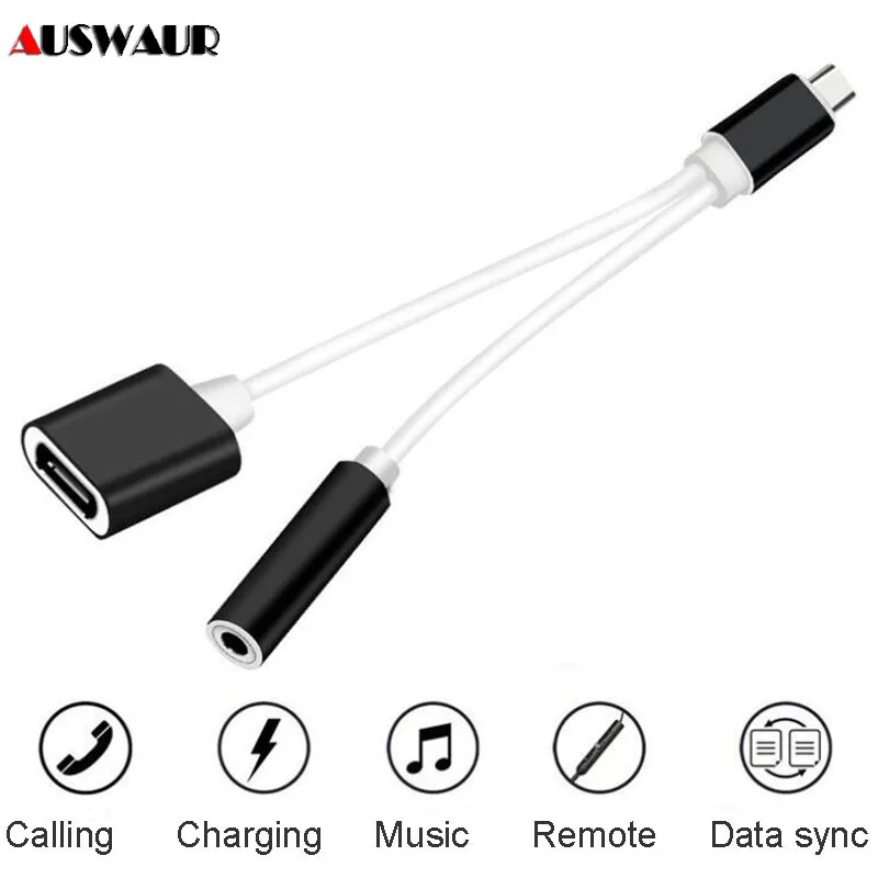 

Type-C Audio Charger Adapter Splitter Type-C to Type-C 3.5mm Aux Audio Adpater Headphone Adapter for Xiaomi 2 2S 6 Note 3 Huawei