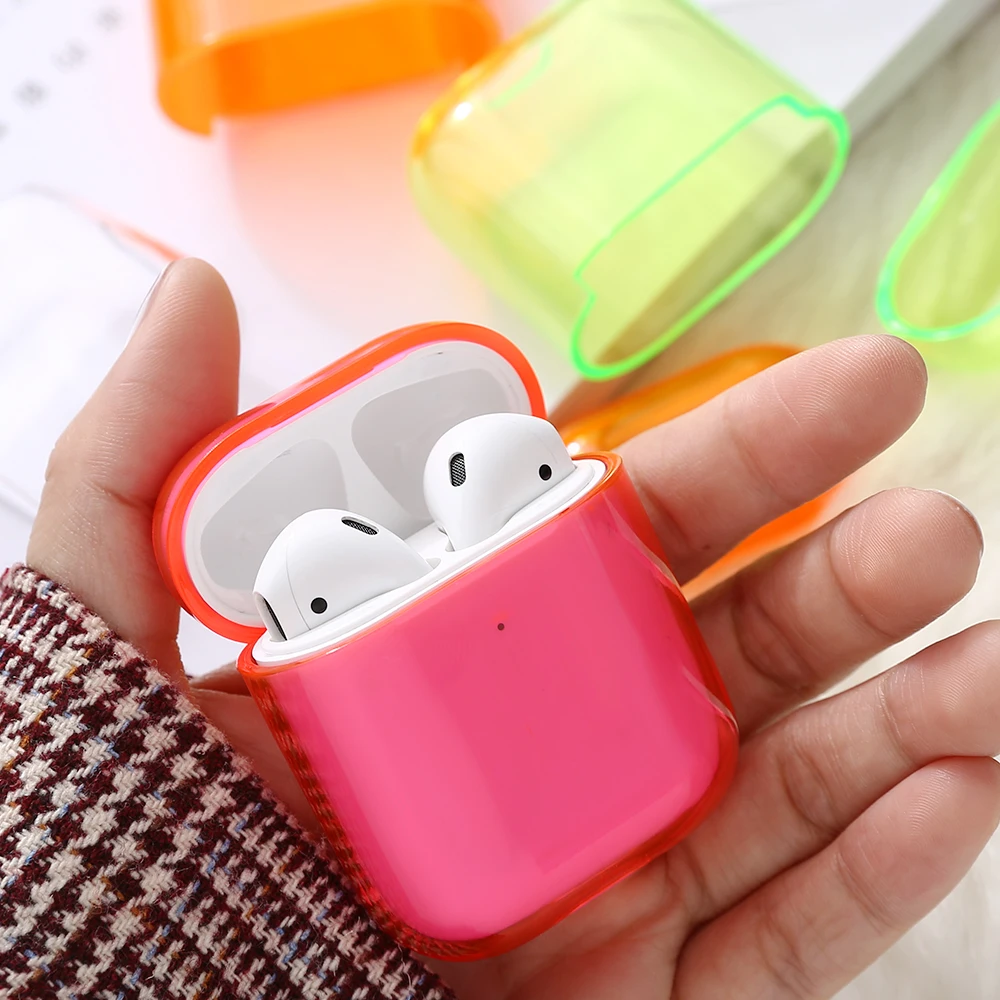 Для AirPods, карамельный цвет, чехол, милый прозрачный чехол, гарнитура для Airpods, тонкий чехол, защита для AirPods, зарядная коробка, Жесткий Чехол