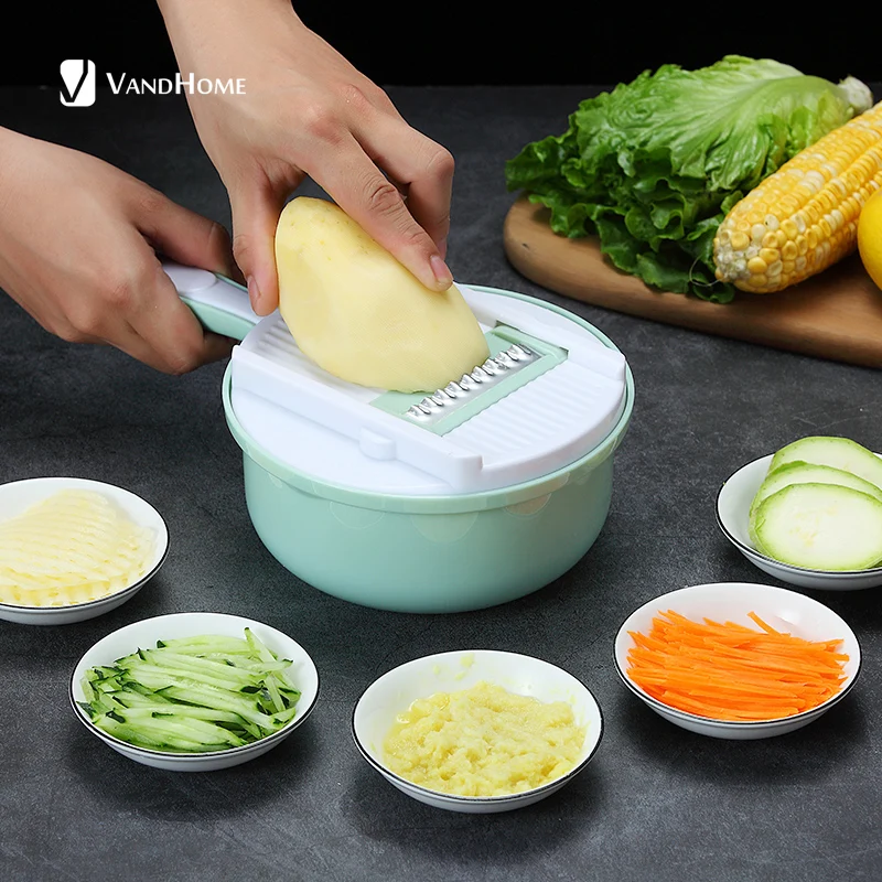 

VandHome Mandoline Vegetable Cutter Multifunctional Vegetable Slicer With Drain Basket Potato Carrot Grater Kitchen Accessories
