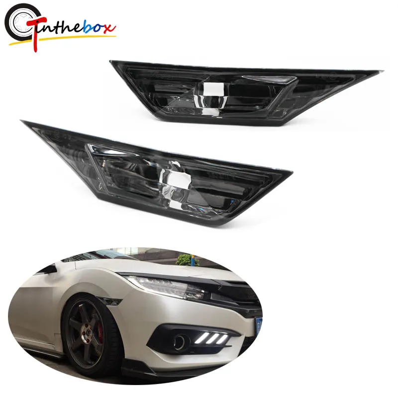 Gtinthebox Left/Right JDM Smoked Side Marker Light Lens For Fits 10th