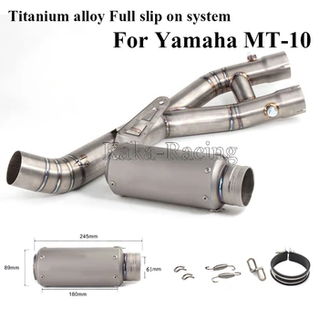 

Titanium alloy Motorcycle Exhaust muffler System MID Pipe Slip on SC Carbon fiber Escape muffler for Yamaha MT-10 MT10 2015-2017