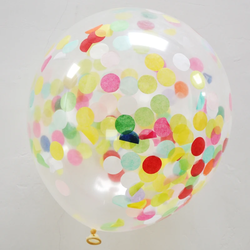 12 Inch Transparent Latex Confetti Balloons