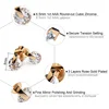 USTAR – boucles d'oreilles en Zircon pour femmes, 6.5mm, 1ct, AAA, couleur or Rose, bijoux de mariage, cristal, à la mode, cadeau ► Photo 2/5