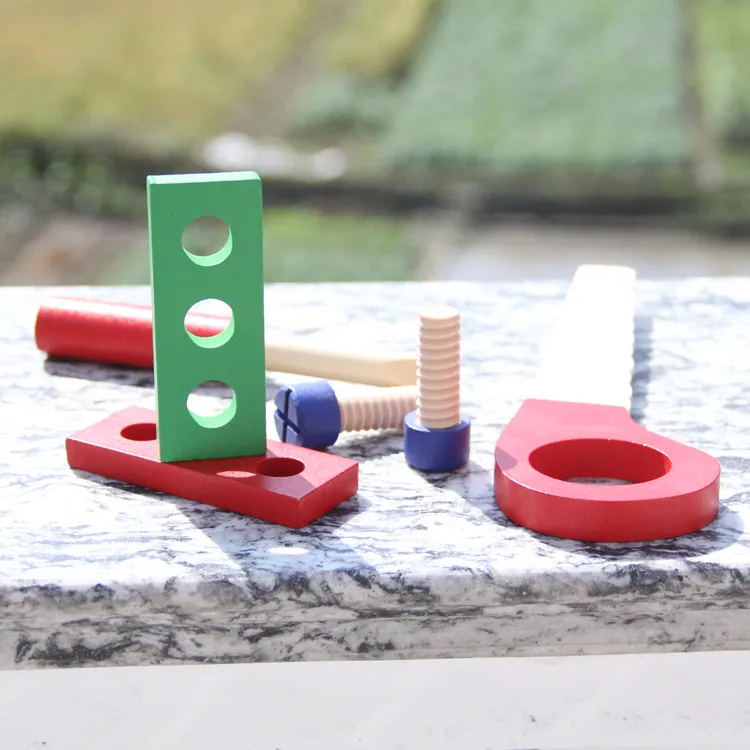 Инструменты Детские игрушки Деревообработка набор инструментов деревянные игрушки для детей гайки и болты деревянная коробка Игрушки в