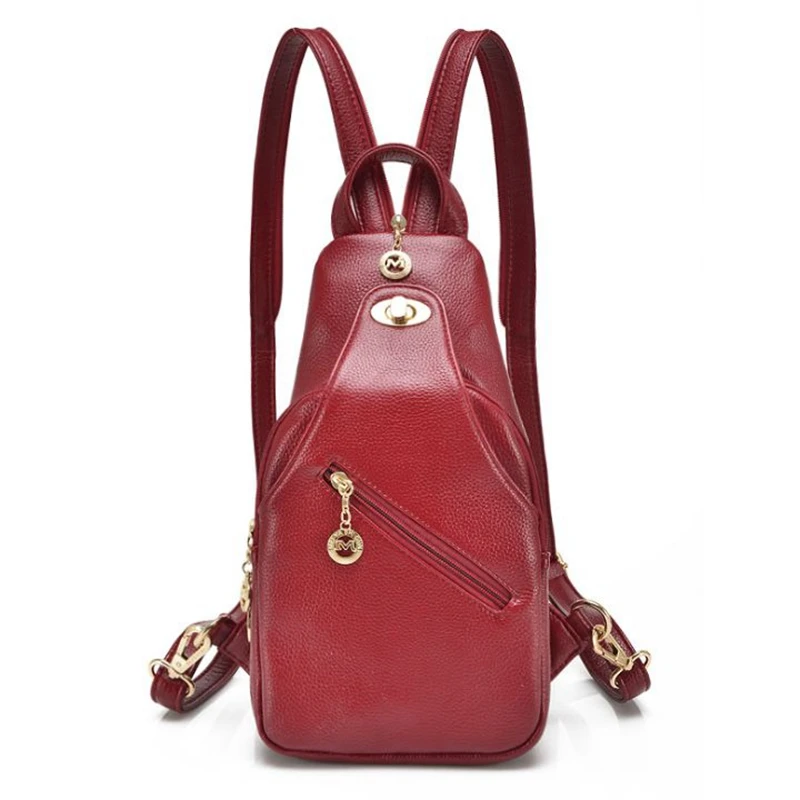 

2017 Brand Korean Style Multifunction Soft Leather for Women Chest Bag Female Small Crossbody One Shoulder Bag Travel Back pack