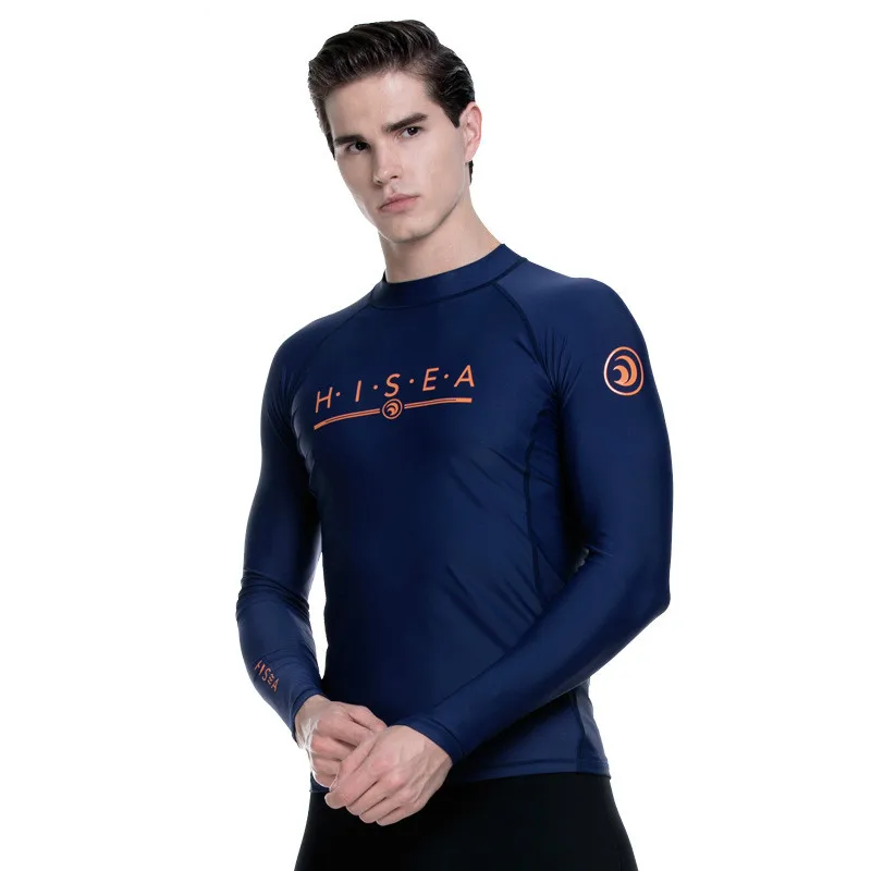 Camisas dos Homens dos Homens de Manga Roupa de Banho Molhado para Homens Hisea Comprida Surf Terno Rashguard Nadar Dividir Natação Lycra Wetsuit