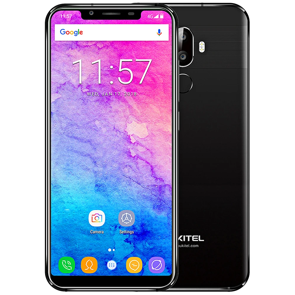 OUKITEL U18 смартфон 5 85 ''HD 21:9 + Android 7 0 MTK6750T Octa Core 4 GB 64 4000 mAh 16MP 13MP отпечатков пальцев