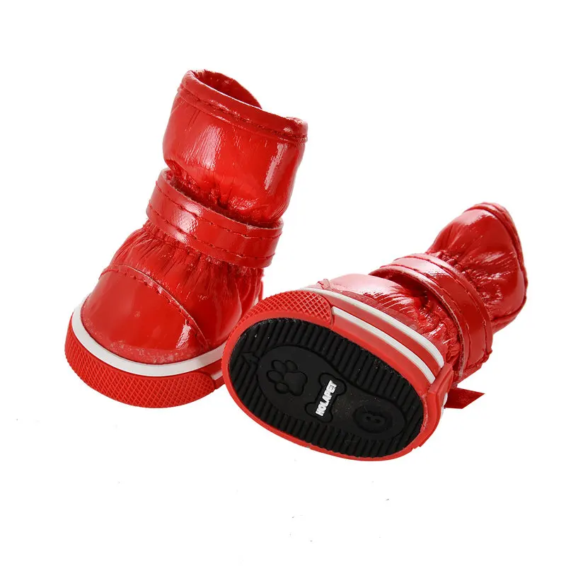Title 3, 4pcs/set Pet Dog Shoes Winter Warm Dog Snow Boo...